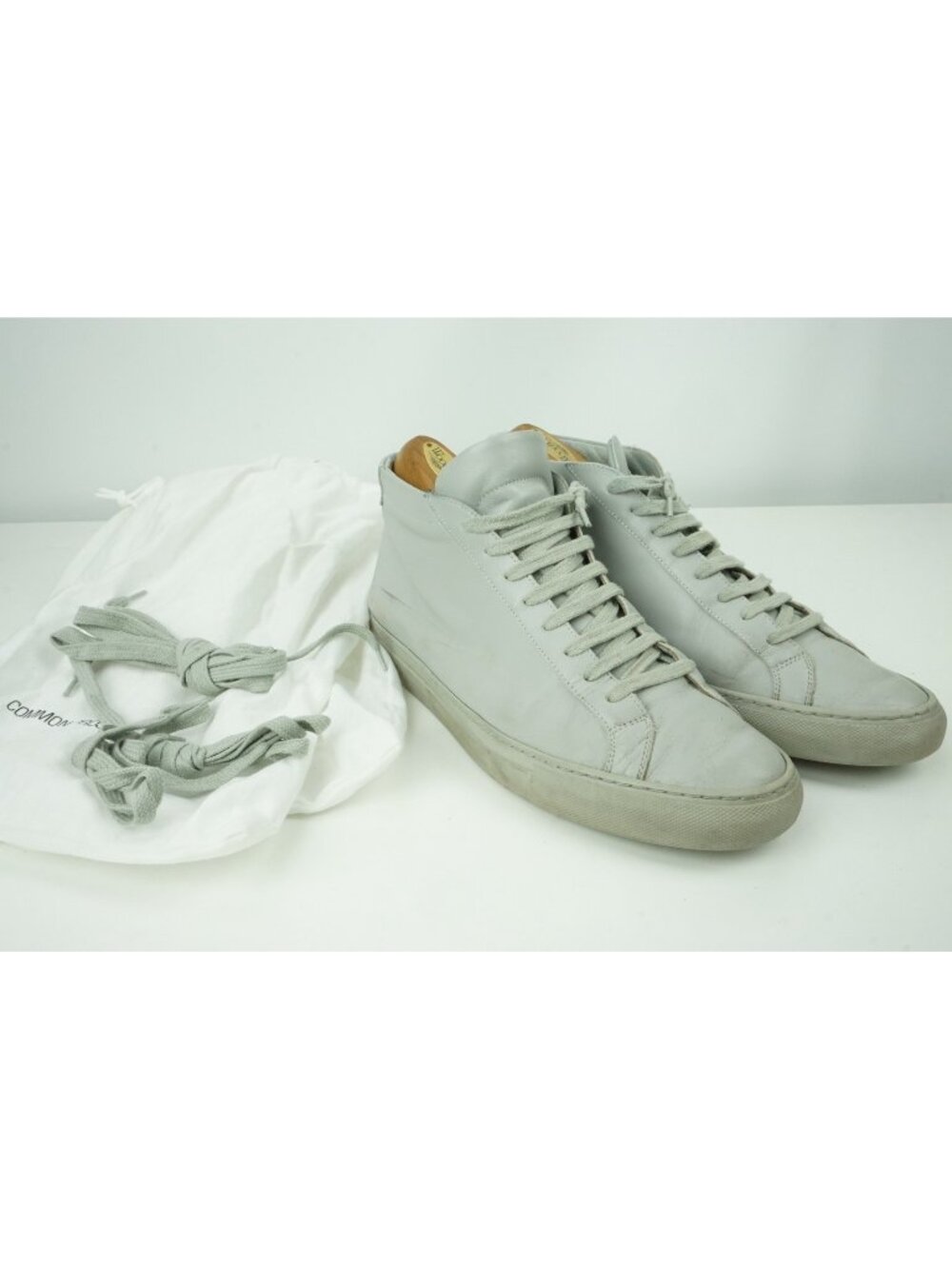 Common Projects Gray Original Achilles Mid Sneakers Sz 43 With bags and laces